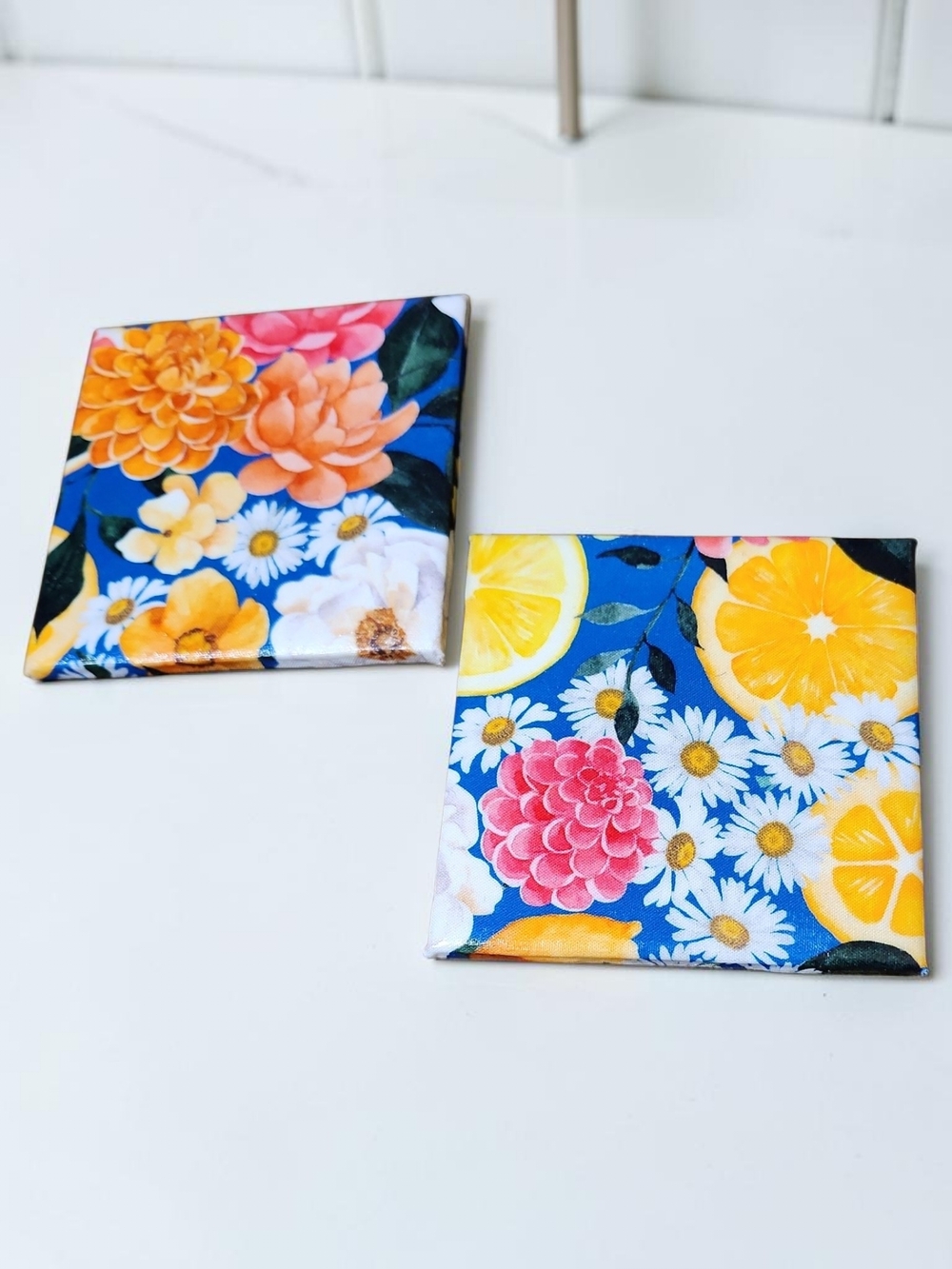 Floral & Citrus Ceramic Coasters